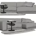 modern double sofa fabric double sofa 3d model