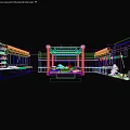 Stylish Modern Restaurant Interior With Waterfall Wall Warm Lighting And Food Display Counter