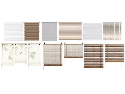 modern venetian blinds bamboo curtain 3d model