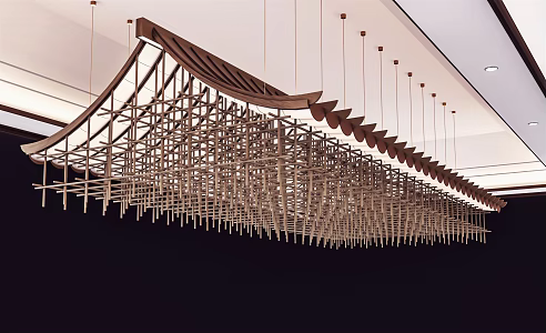 New Chinese Chandelier Large Chandelier 3d model