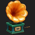 phonograph sound cartoon sound cartoon phonograph 3d model