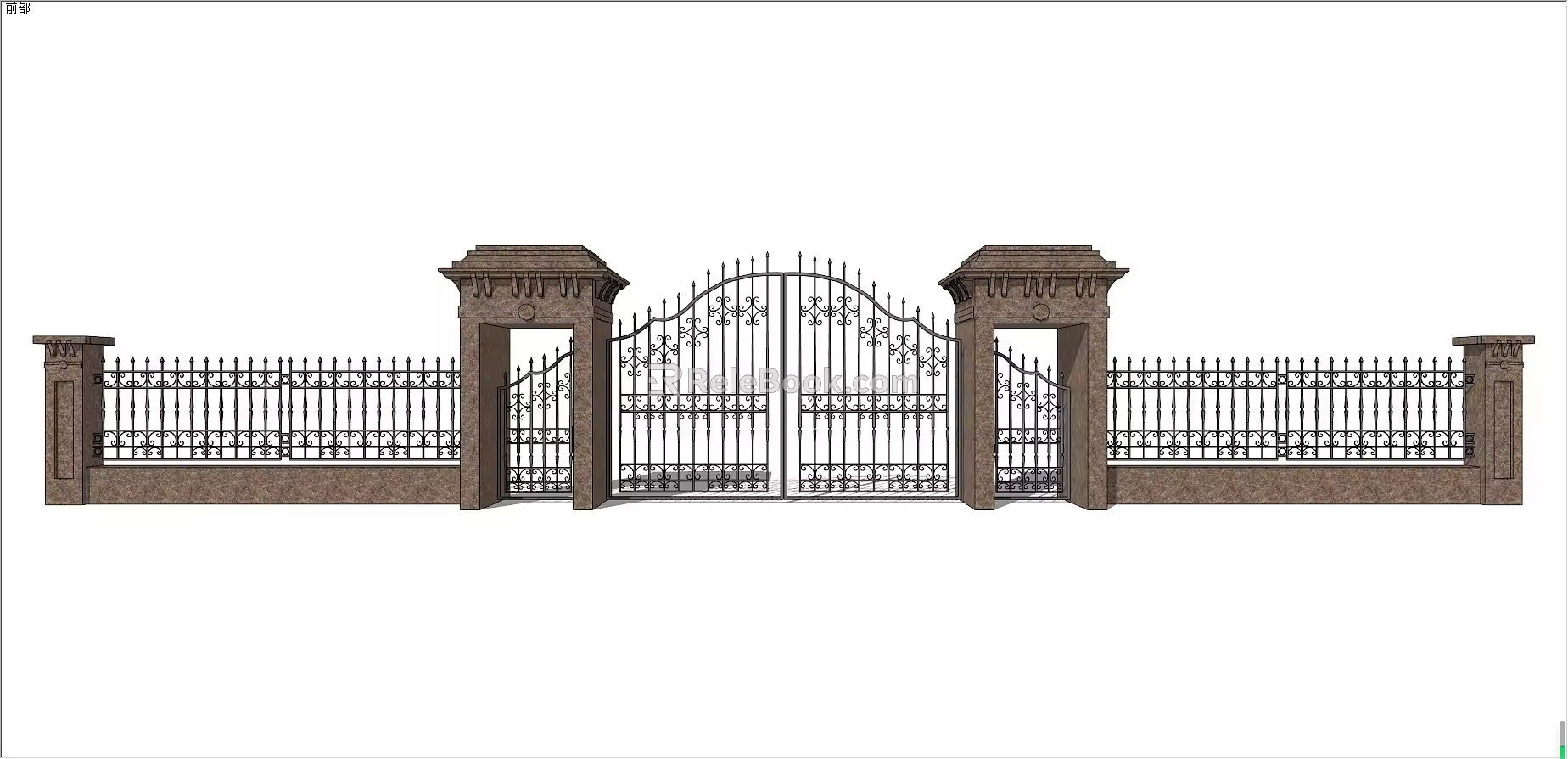 European gate fence 3d model