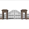 European gate fence 3d model