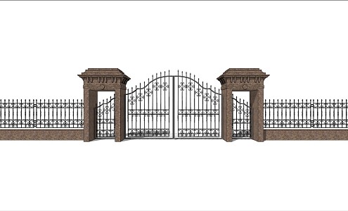 European gate fence 3d model