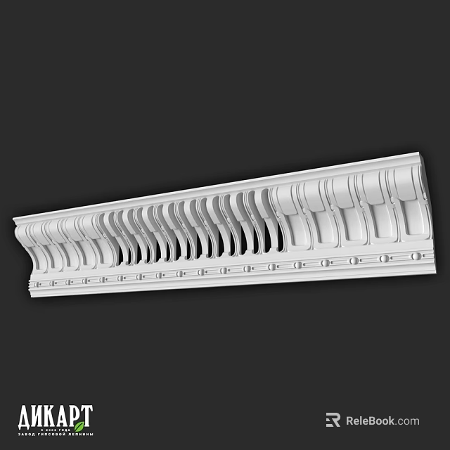 Gypsum Decorative Component With Intricate Carved Patterns And Classical Design 3d model 