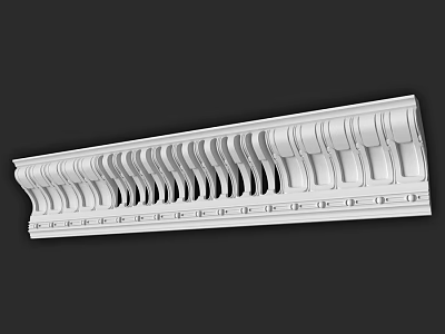 Gypsum Decorative Component With Intricate Carved Patterns And Classical Design 3d model