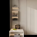 Elegant Luxury Storage Shelf With Metal Frame Marble Surface And Decorative Ornaments