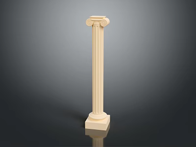 Scenic View of Classical White Column With Ornate Capital and Pedestal Base 3d model