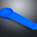 Blue Plastic Measuring Spoon With Dual Size Scoops For Kitchen Cooking 3d model