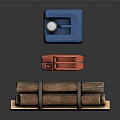 Red And Blue Fuel Canisters With Bundled Firewood For Daily Household Use