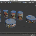 Various Types of Canned Food With Different Brands and Vintage Labels in Classic Metal Containers