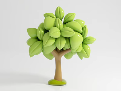 Cartoon trees cartoon plants Q version tree beauty Chen props hand-made ornaments scene atmosphere art decoration 3d model