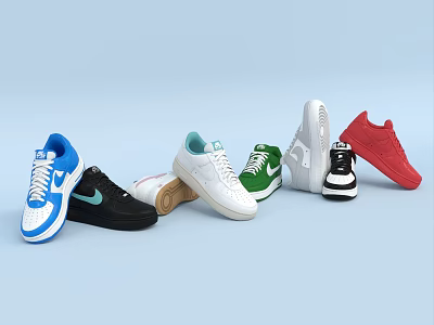 Colorful Casual Sneakers With Various Hues And Stylish Design For Daily Wear 3d model