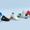 Colorful Casual Sneakers With Various Hues And Stylish Design For Daily Wear