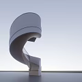 Modern Spiral Staircase Design With Curved White Structure In Open Space 3d model