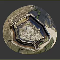 Ancient Fortress Ruins With Stone Walls And Surrounding Greenery Structure