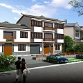 Traditional Chinese Two Story Detached Villa Exterior With White Walls Dark Roof And Greenery