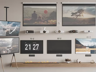 TV LCD TV projection screen projector 3d model