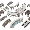 European-style gallery frame European-style landscape pavilion European-style structure flower stand 3d model
