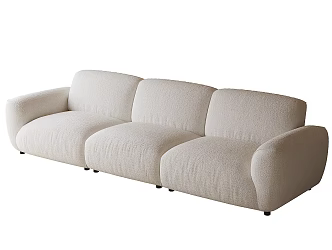 French Three-Person Sofa 3d model