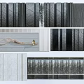 Modern Feature Wall Interior Design With Textured Patterns Stone Wood And Metal Elements 3d model