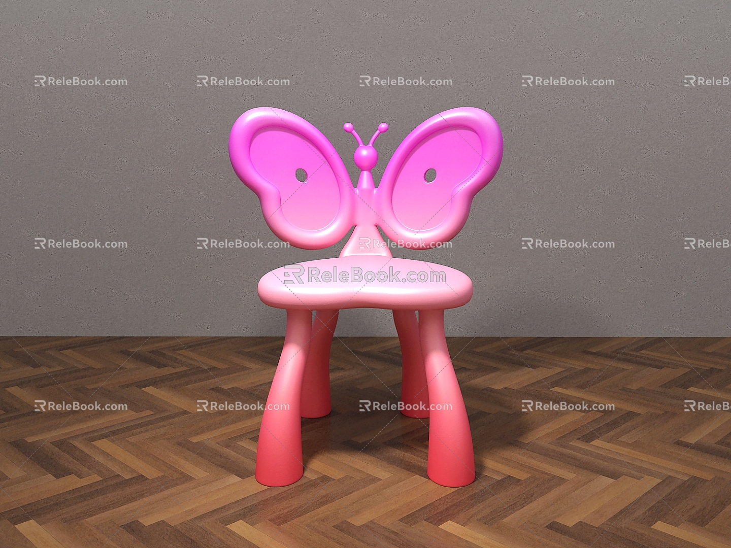 Children's Chair Backrest Chair Butterfly Cartoon Casual Chair Stool Stool Art Color Stool Children's Furniture 3d model