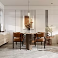 Modern Living and Dining Room With Beige Sofa Coffee Tables Round Chandelier Area Rug