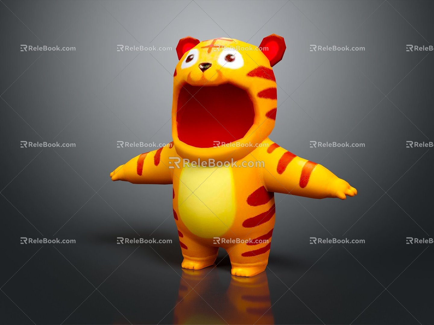 Modern game character tiger cartoon tiger anime tiger 3d model