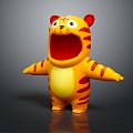 Modern game character tiger cartoon tiger anime tiger 3d model