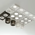 Various Styles Black White Recessed Downlights And Spotlights With Square Round Panels
