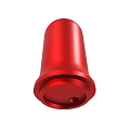 Red Metal Cylindrical Component With Rounded Top And Base Hole Design 3d model