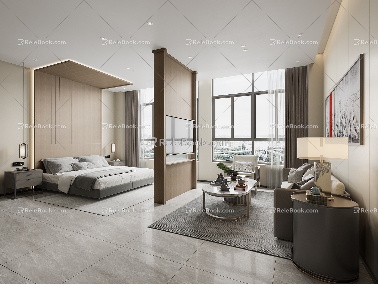 Modern Suite Hotel Suite 3d model