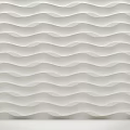 White Wall With Wavy Texture And 3D Textured Design For Modern Interior