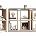 Modern Storage Rack Aluminum Profile Storage Rack Bookshelf Modular 3d model