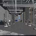 Modern Hair Salon Interior Design With Mirrors Styling Chairs And Decorative Lighting