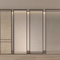 Modern Interior Room Dividers With Weave Grid And Transparent Panel Designs 3d model