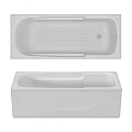 White Modern Bathtub With Sleek Design Smooth Edges And Ergonomic Shape