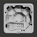 Square Hot Tub with Wooden Exterior White Interior Massage Jets and Digital Control Panel