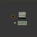 Vintage Computer Setup With Green Monitor Keyboard Mouse And Yellow Mug