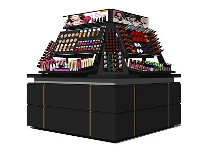 Modern Container Cosmetics Showcase Shelf 3d model