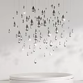 Modern chandelier water drop shape decorative lamp 3d model