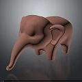 Cute Pink Elephant Toy Figure With Smooth Texture As Decorative