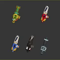 Colorful Cartoon Style Toy Guns With Different Designs For Kids Playtime