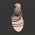Rose Gold Women's High Heels With Thin Straps And Sparkling Stiletto Design