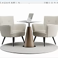 Modern Negotiation Table and Chair Combination Coffee Table and Chair Combination Casual Table and Chair Combination Carpet Computer Round Table 3d model