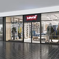 Levi's Clothing Store With Glass Front Mannequins Clothing Displays And Bright Lighting
