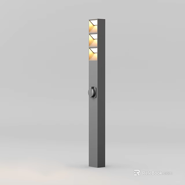 Modern Outdoor Light Pole Featuring Multiple Illuminating Lamps For Garden Lighting 3d model 