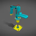 Blue Robotic Arm With Yellow Base And Industrial Mechanical Structure 3d model
