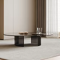 Modern Round Black Coffee Table With Open Book And Glasses On Carpet Interior