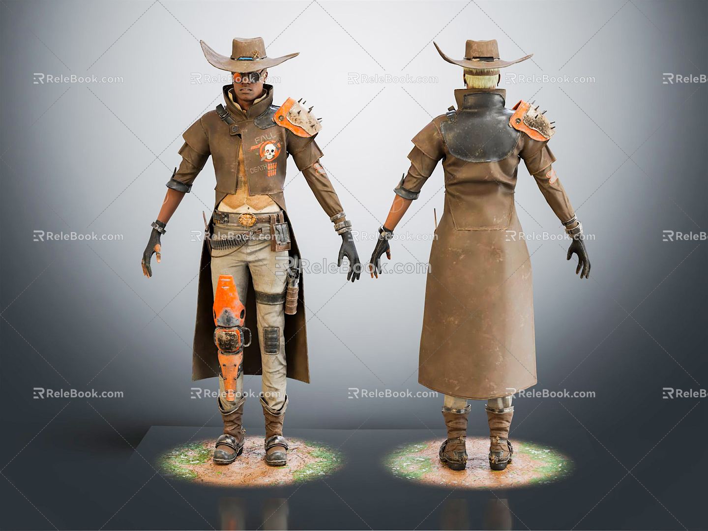 Modern game character western Denim Denim 3d model